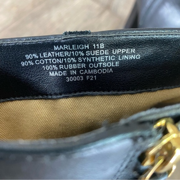 Ralph Lauren Marleigh Womens 11 Black Leather Heeled Booties Ankle Boots Zip Up - Picture 8 of 9